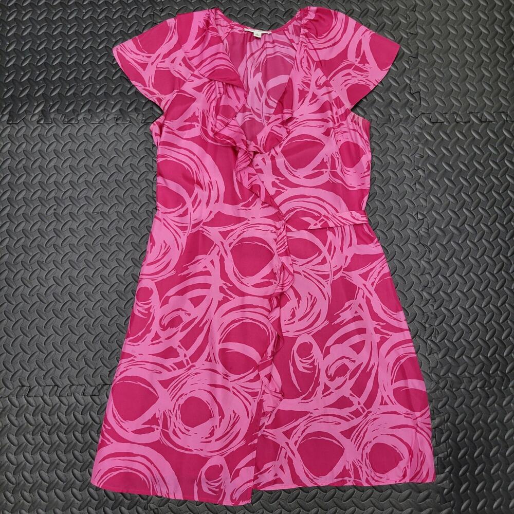 Banana Republic 100% Silk Dress Medium Pink Capsule Wardrobe Barbiecore
